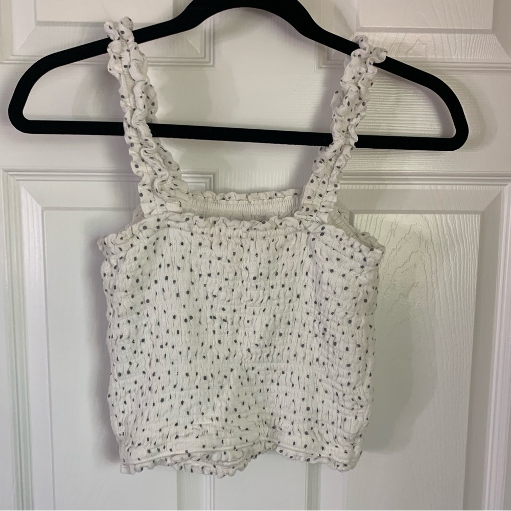 Abercrombie & Fitch White Smocked Crop Top, size S - Picture 6 of 7